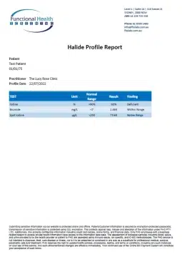 Halide Profile Report